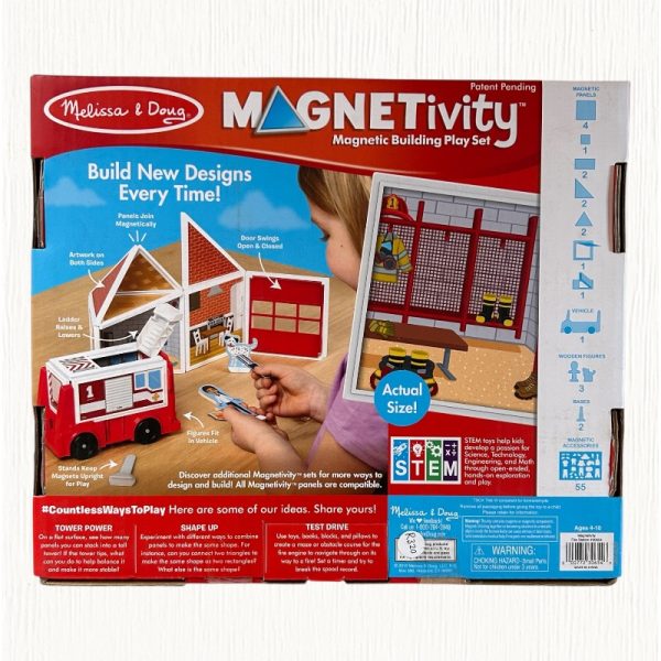 Magnetivity Magnetic Fire Station building play set
