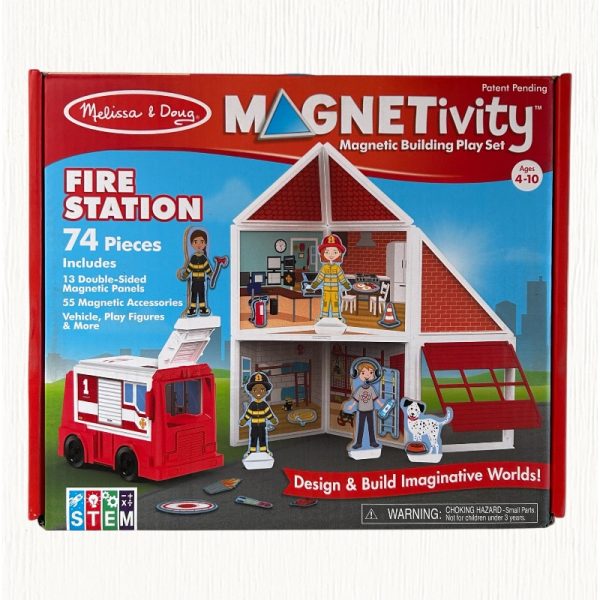 Magnetivity Magnetic Fire Station building play set