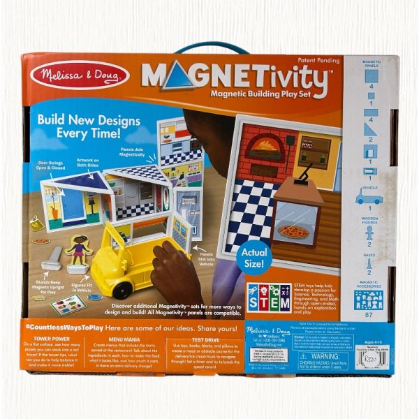 Magnetivity Magnetic Pizza and Ice Cream Shop Building Play Set
