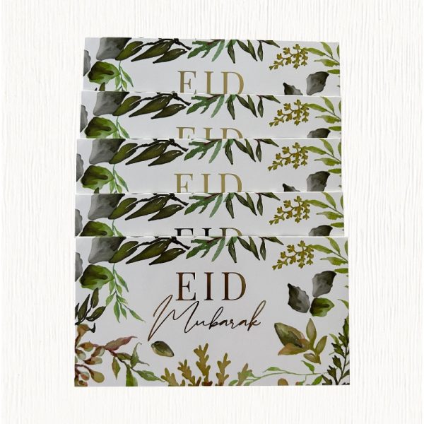 Eid Mubarak green & gold pack of envelopes