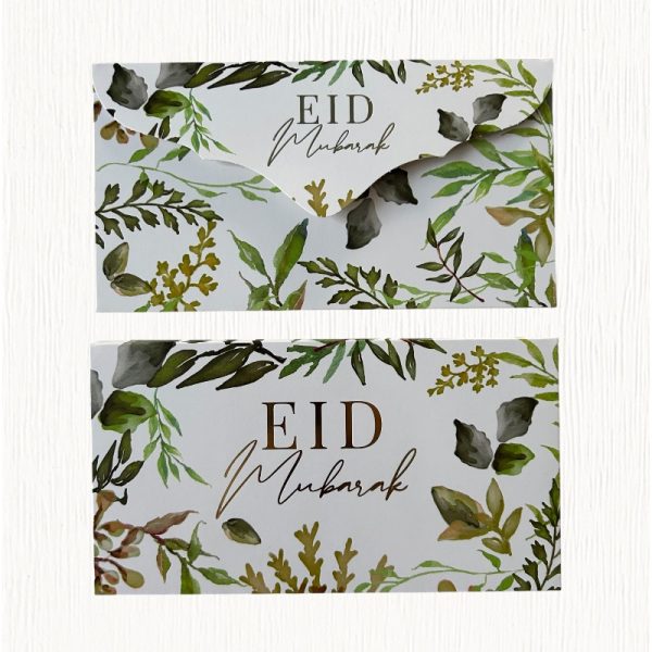 Eid Mubarak green & gold pack of envelopes