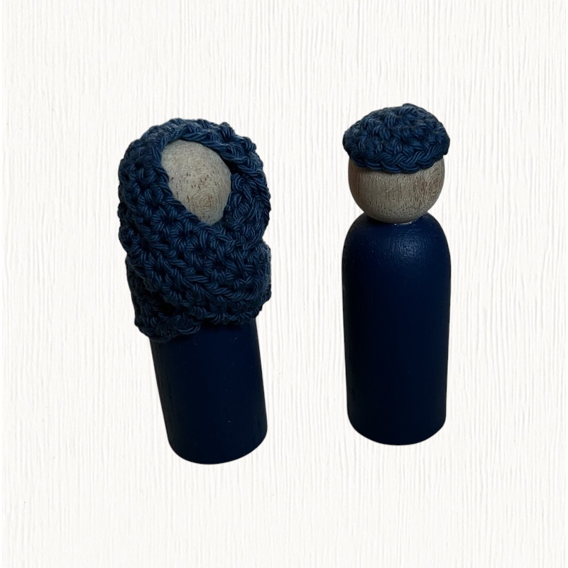 Hijaab peg dolls - blue
